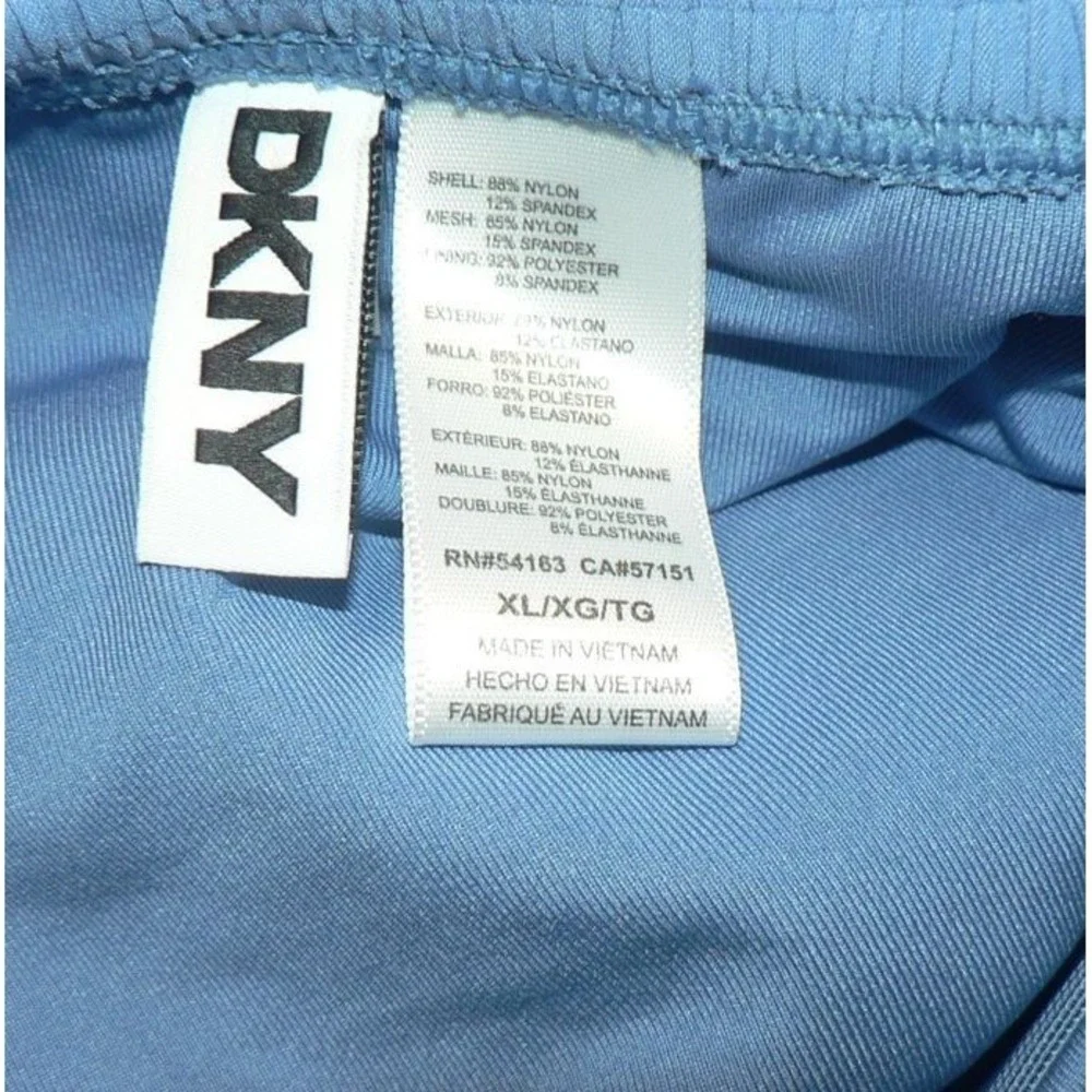 DKNY Women's Textured One-Piece Piece Strapless Swimsuit in Blue XLarge - Picture 6 of 7